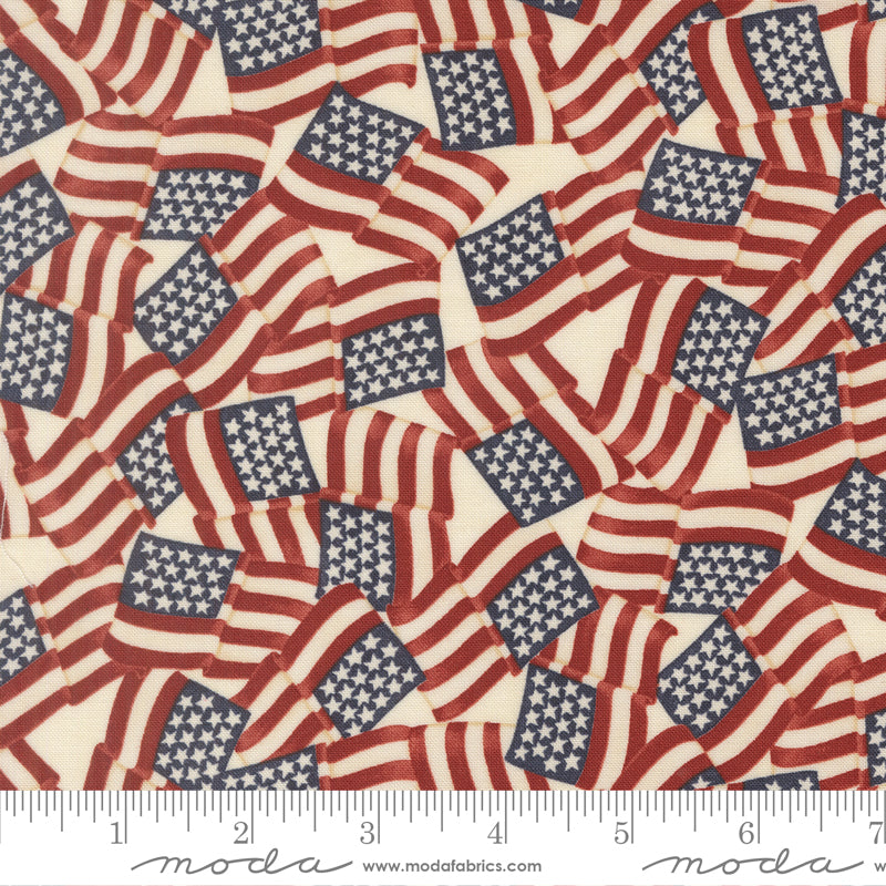 Parchment Waving Flags Americana - America 250 Years by Deb Strain for Moda Fabrics