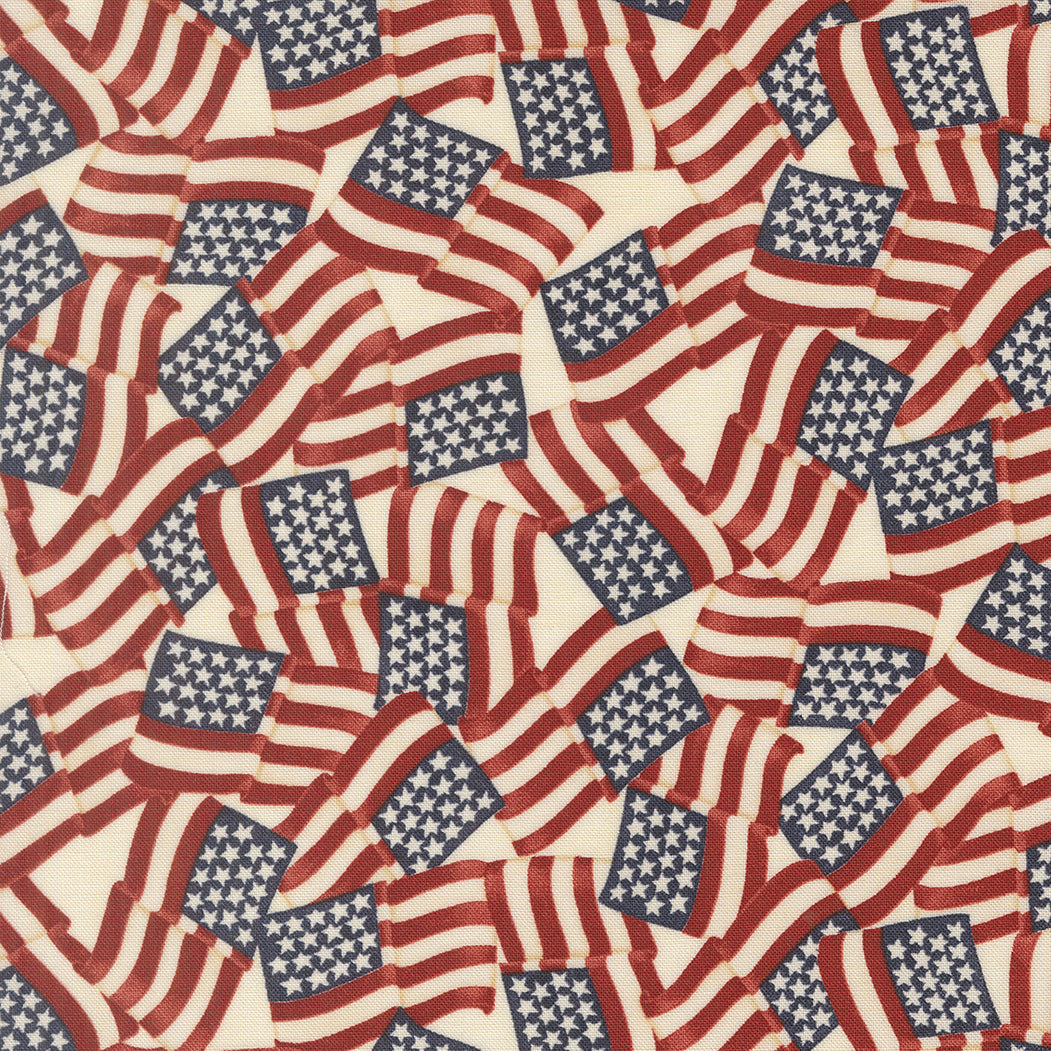 Parchment Waving Flags Americana - America 250 Years by Deb Strain for Moda Fabrics