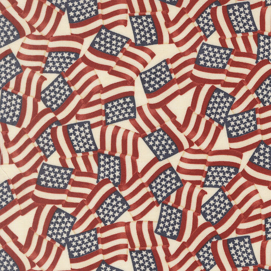 Parchment Waving Flags Americana - America 250 Years by Deb Strain for Moda Fabrics
