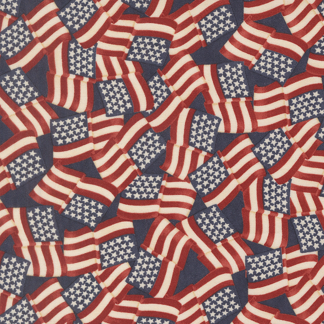Loyalty Blue Waving Flags Americana - America 250 Years by Deb Strain for Moda Fabrics