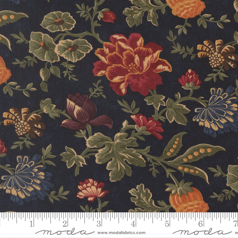 Quail Run Indigo Meadowland Florals scale