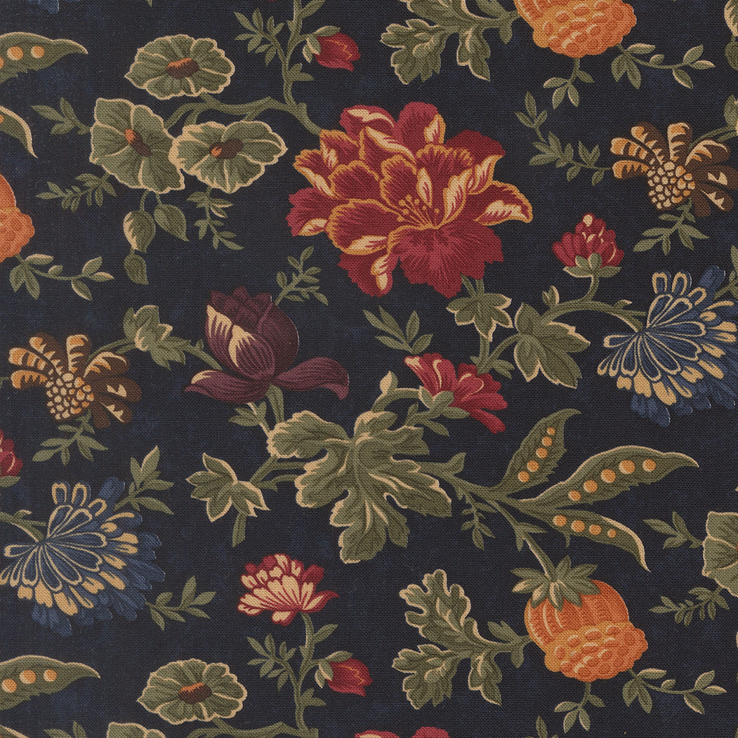 Quail Run Indigo Meadowland Florals