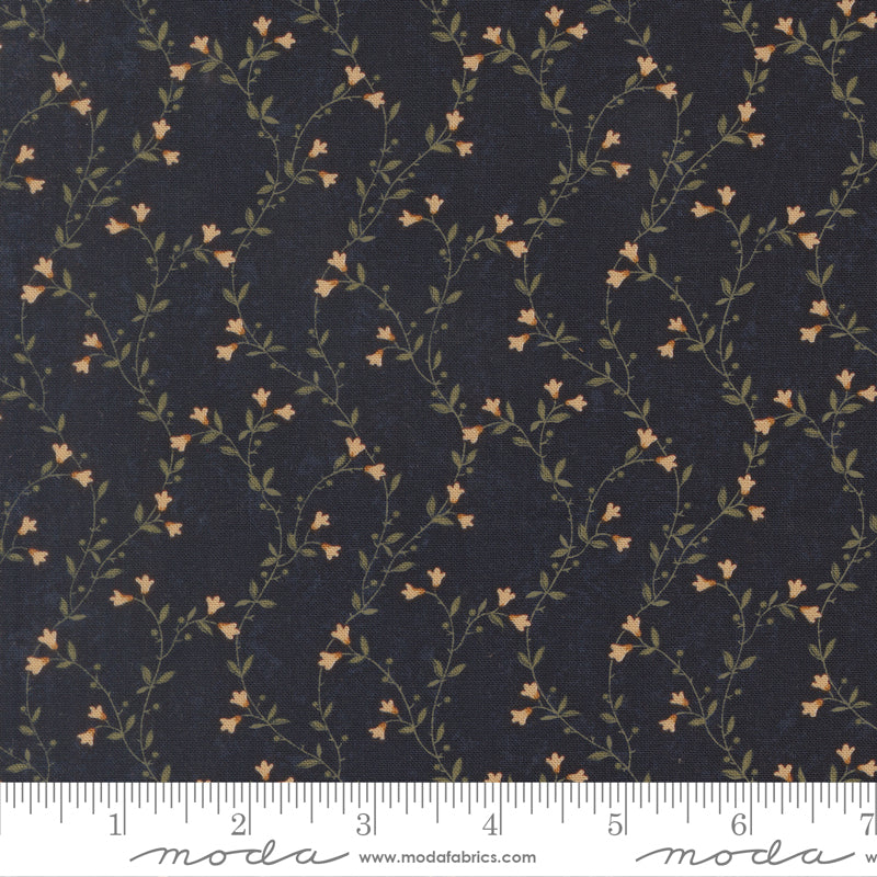 Quail Run Indigo Creeping Vine Florals  scale