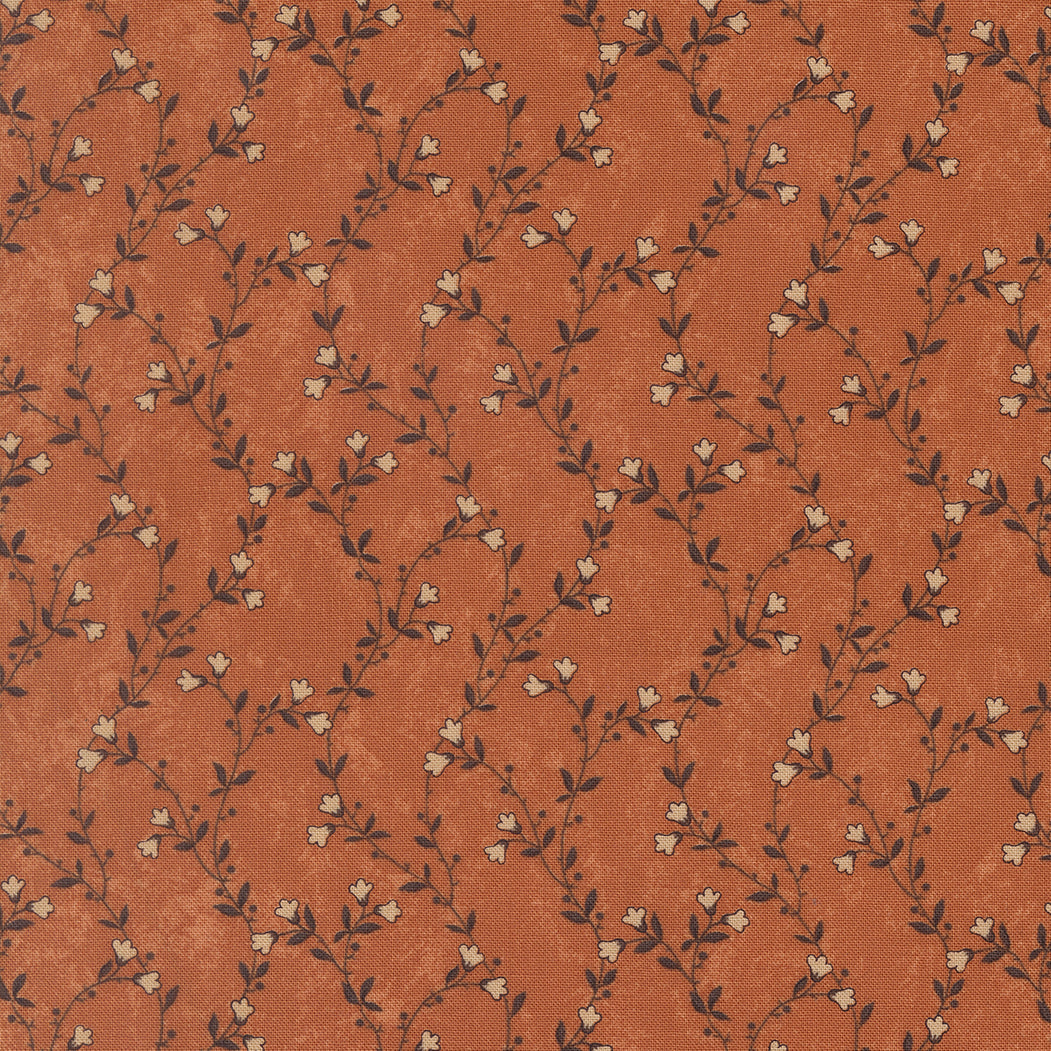 Quail Run Pumpkin Creeping Vine Florals 