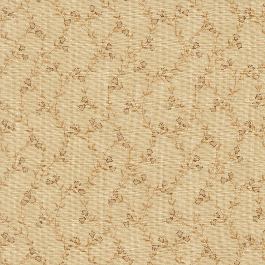 Quail Run Tonal Tan Creeping Vine Florals 