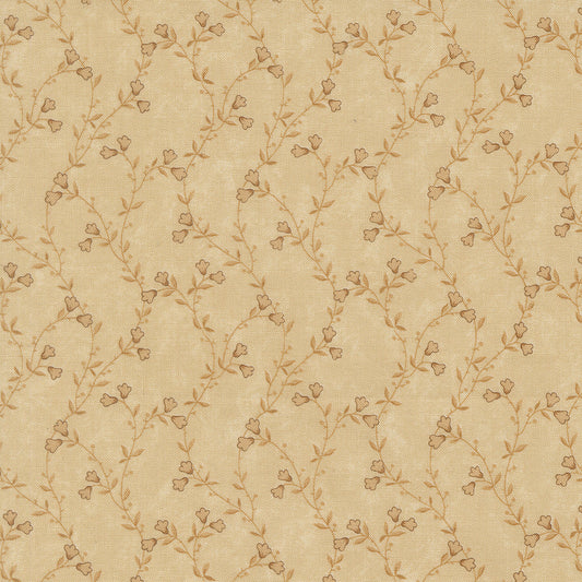 Quail Run Tonal Tan Creeping Vine Florals 