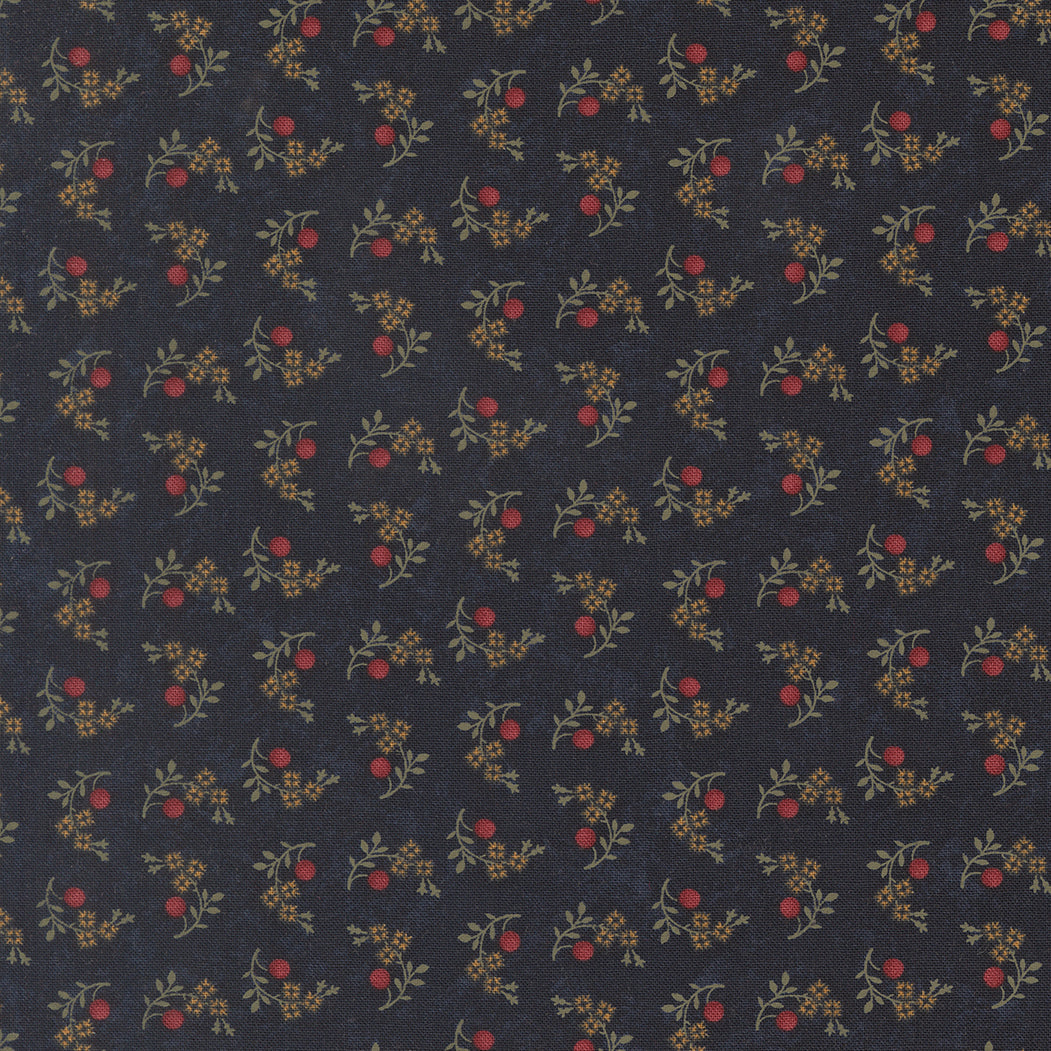 Quail Run Indigo Blooms and Berries Small Floral