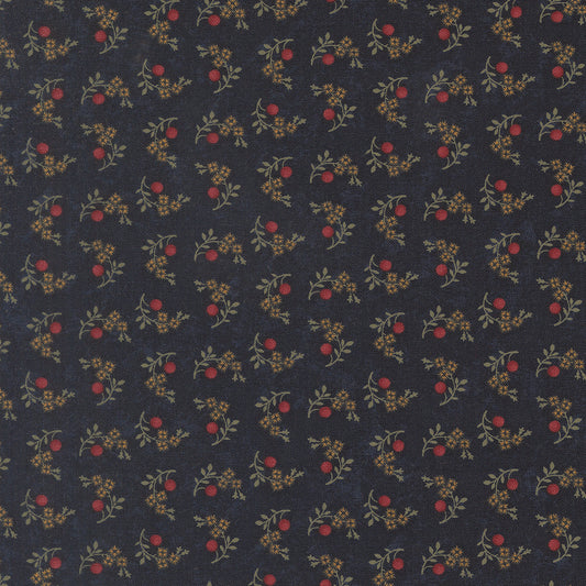 Quail Run Indigo Blooms and Berries Small Floral