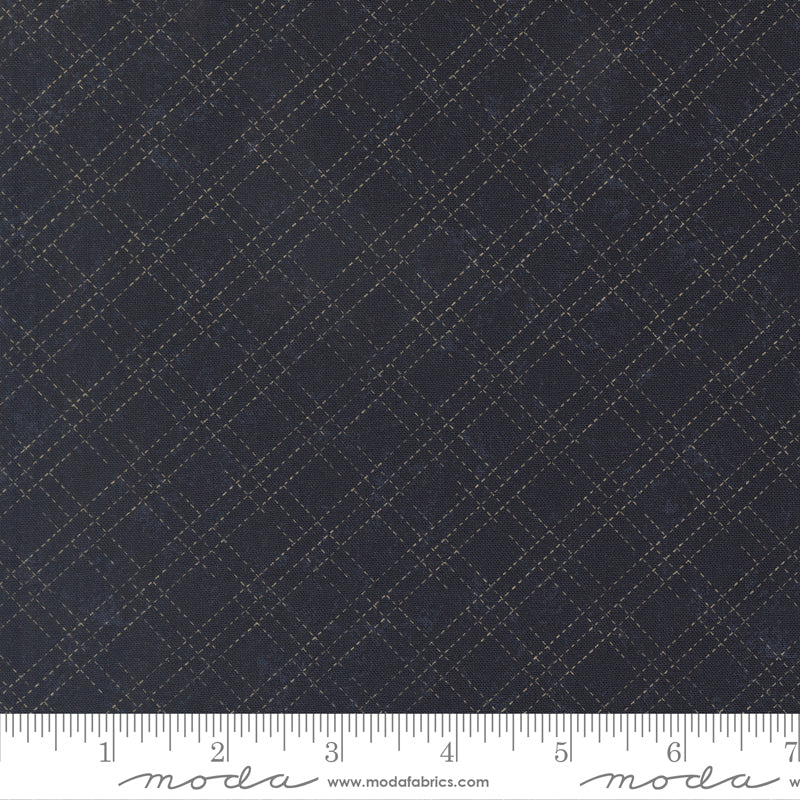 Quail Run Indigo Stitched Plaid Checks scale