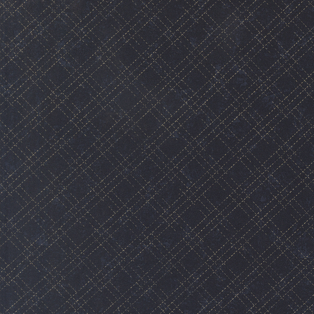Quail Run Indigo Stitched Plaid Checks