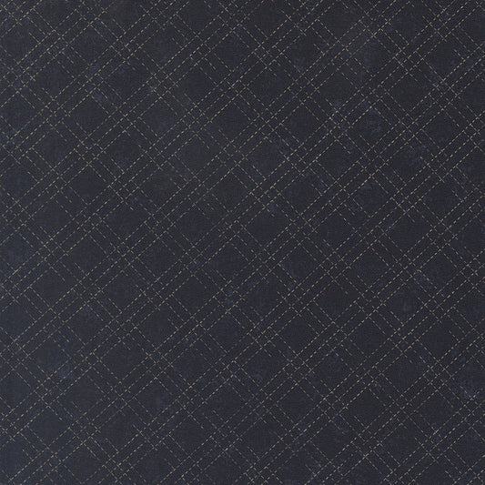 Quail Run Indigo Stitched Plaid Checks