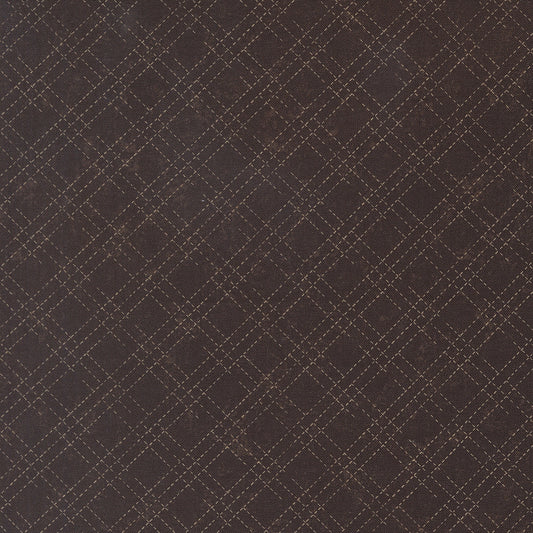 Quail Run Brown Stitched Plaid Checks