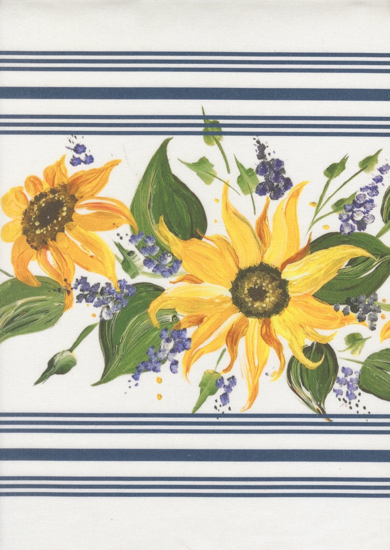 Summer Solstice Toweling WHITE SUNFLOWER