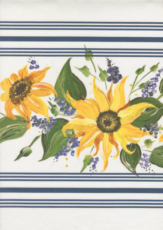 Summer Solstice Toweling WHITE SUNFLOWER