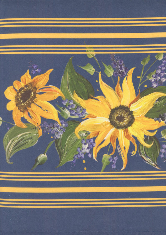 Summer Solstice Toweling NAUTICAL BLUE SUNFLOWER