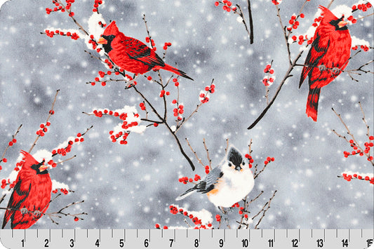 Hoffman Cardinal Sparrow Digital Cuddle Fabric