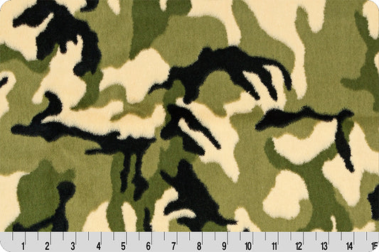 Luxe Cuddle Camo Army Fabric