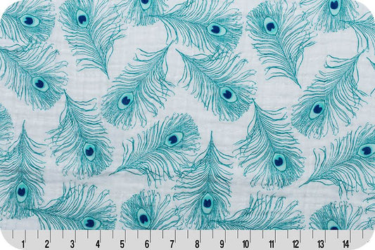 Plumage Embrace Teal Fabric