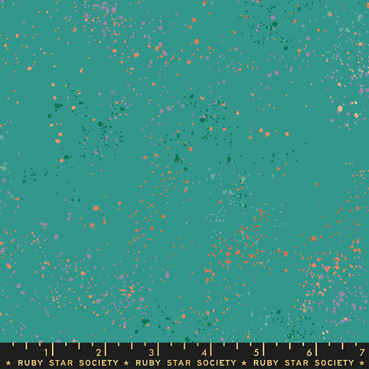 Fireglow Basics Blender Paint Splatter Flecks Succulent by Rashida Coleman Hale for Moda Fabrics RS5027-107M scale