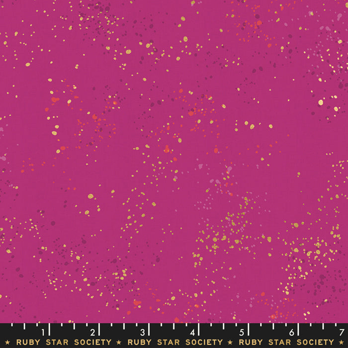 Fireglow Basics Blender Paint Splatter Flecks Berry by Rashida Coleman Hale for Moda Fabrics RS5027-62M scale