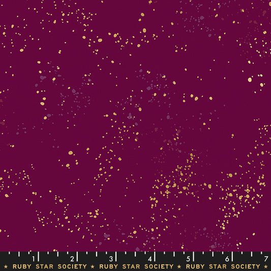 Fireglow Basics Blender Paint Splatter Flecks Purple Velvet by Rashida Coleman Hale for Moda Fabrics RS5027-73M scale