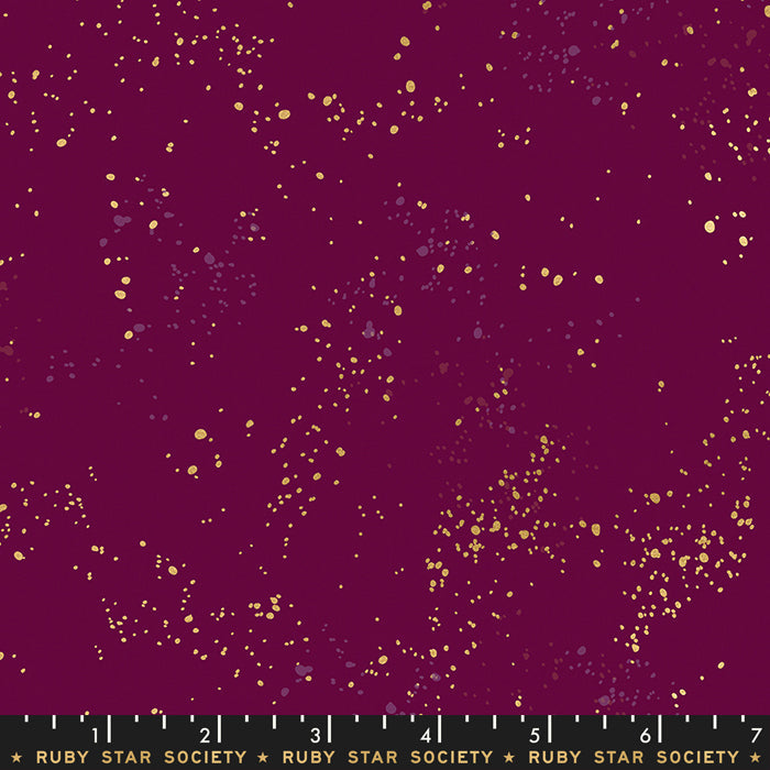 Fireglow Basics Blender Paint Splatter Flecks Purple Velvet by Rashida Coleman Hale for Moda Fabrics RS5027-73M scale