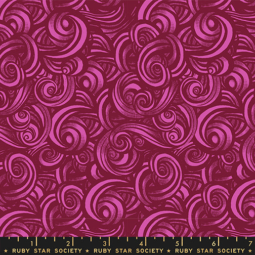 Fireglow Smoke Blenders Swirls Rose by Sarah Watts for Moda Fabrics RS2135-14 scale