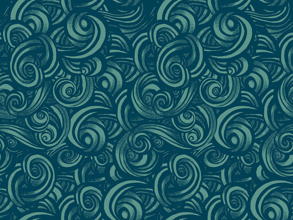Fireglow Smoke Blenders Swirls Watercress by Sarah Watts for Moda Fabrics RS2135-15