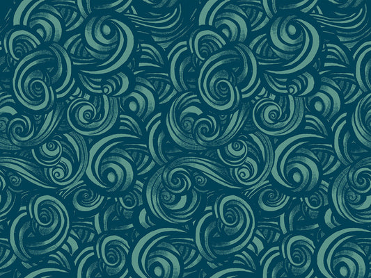 Fireglow Smoke Blenders Swirls Watercress by Sarah Watts for Moda Fabrics RS2135-15