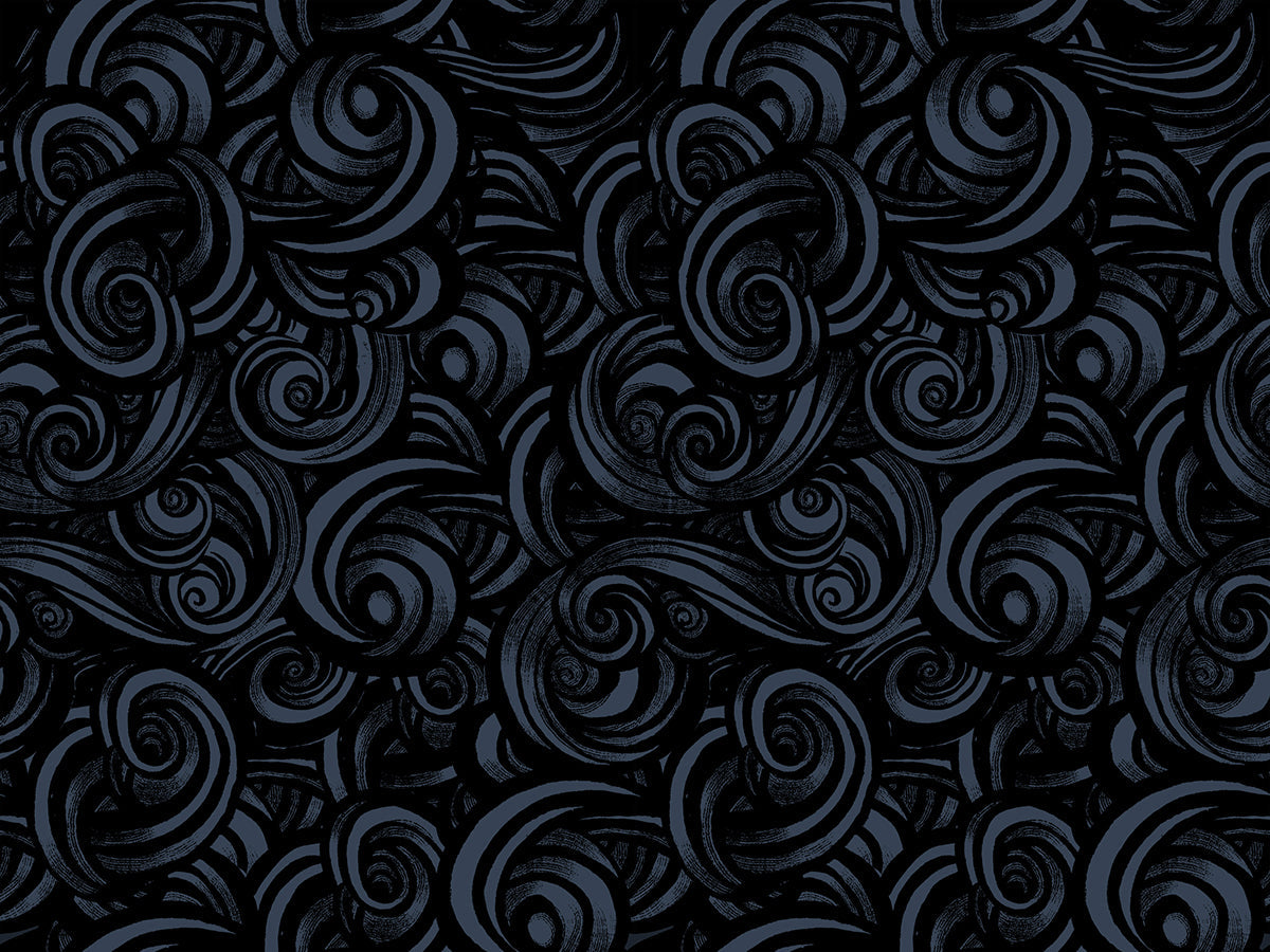 Fireglow Smoke Blenders Swirls Black by Sarah Watts for Moda Fabrics RS2135-16
