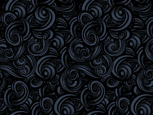 Fireglow Smoke Blenders Swirls Black by Sarah Watts for Moda Fabrics RS2135-16
