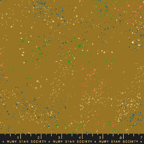 Fireglow Basics Blender Paint Splatter Flecks Suede by Rashida Coleman Hale for Moda Fabrics RS5027-132M scale
