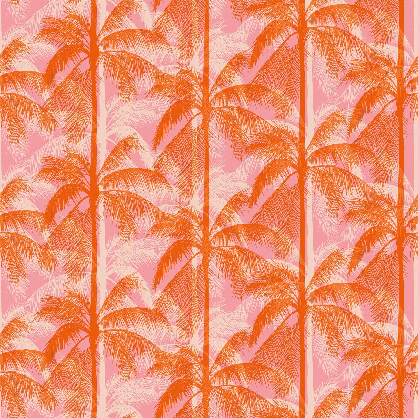 Poolside Too Sorbet Poolside Palms Canvas Trees Nature Tropical Retro