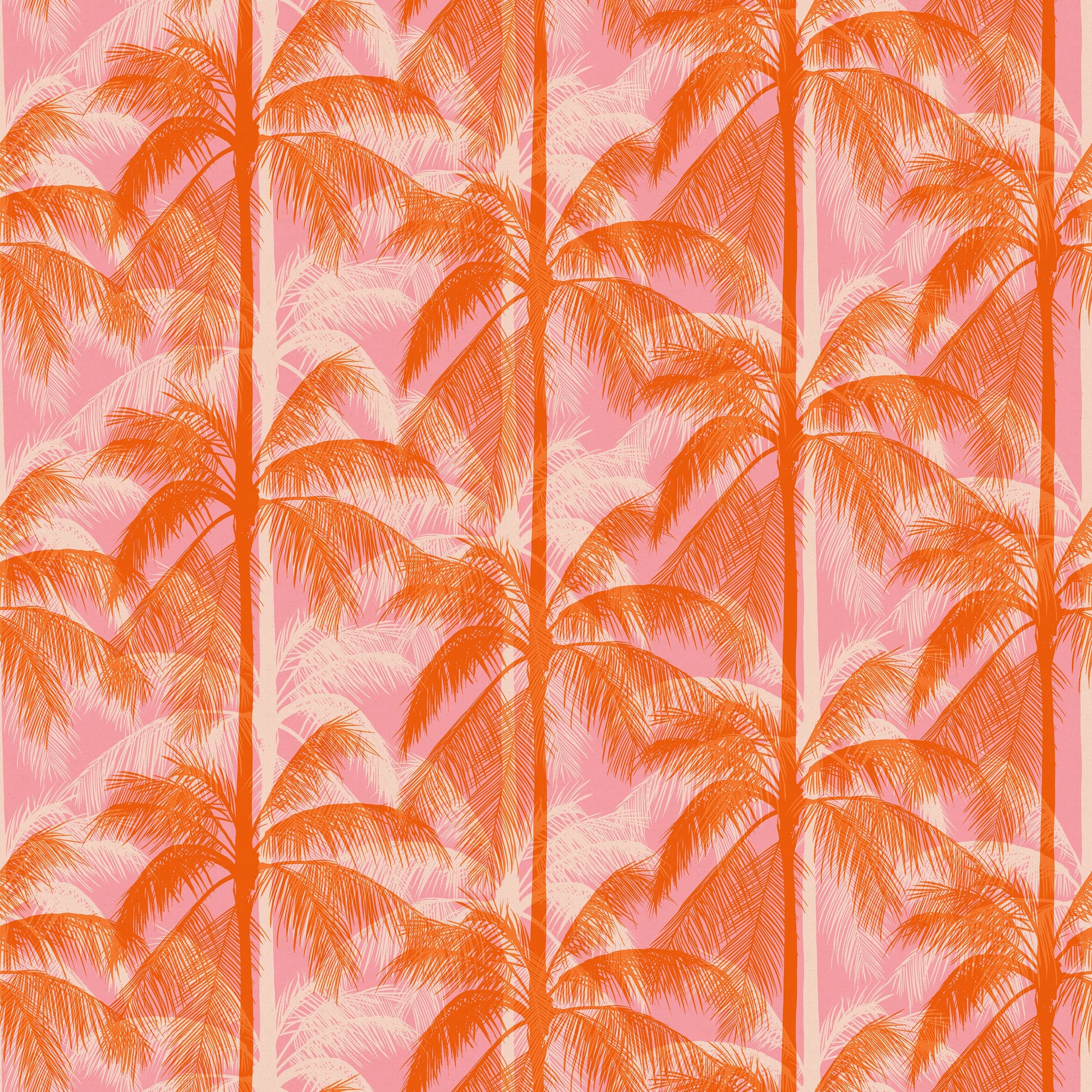 Poolside Too Sorbet Poolside Palms Canvas Trees Nature Tropical Retro