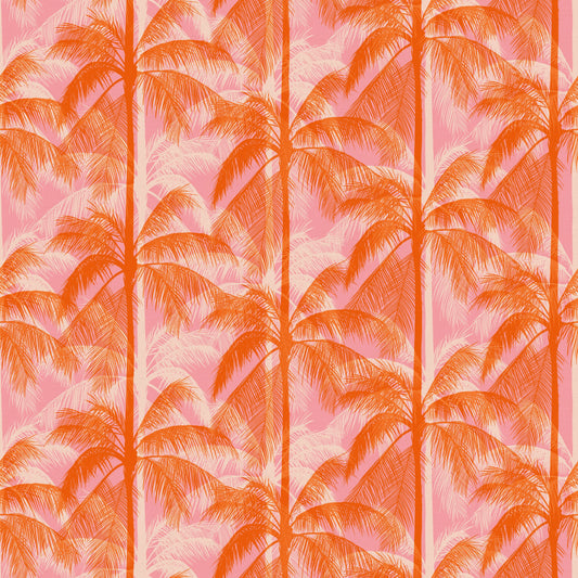 Poolside Too Sorbet Poolside Palms Canvas Trees Nature Tropical Retro