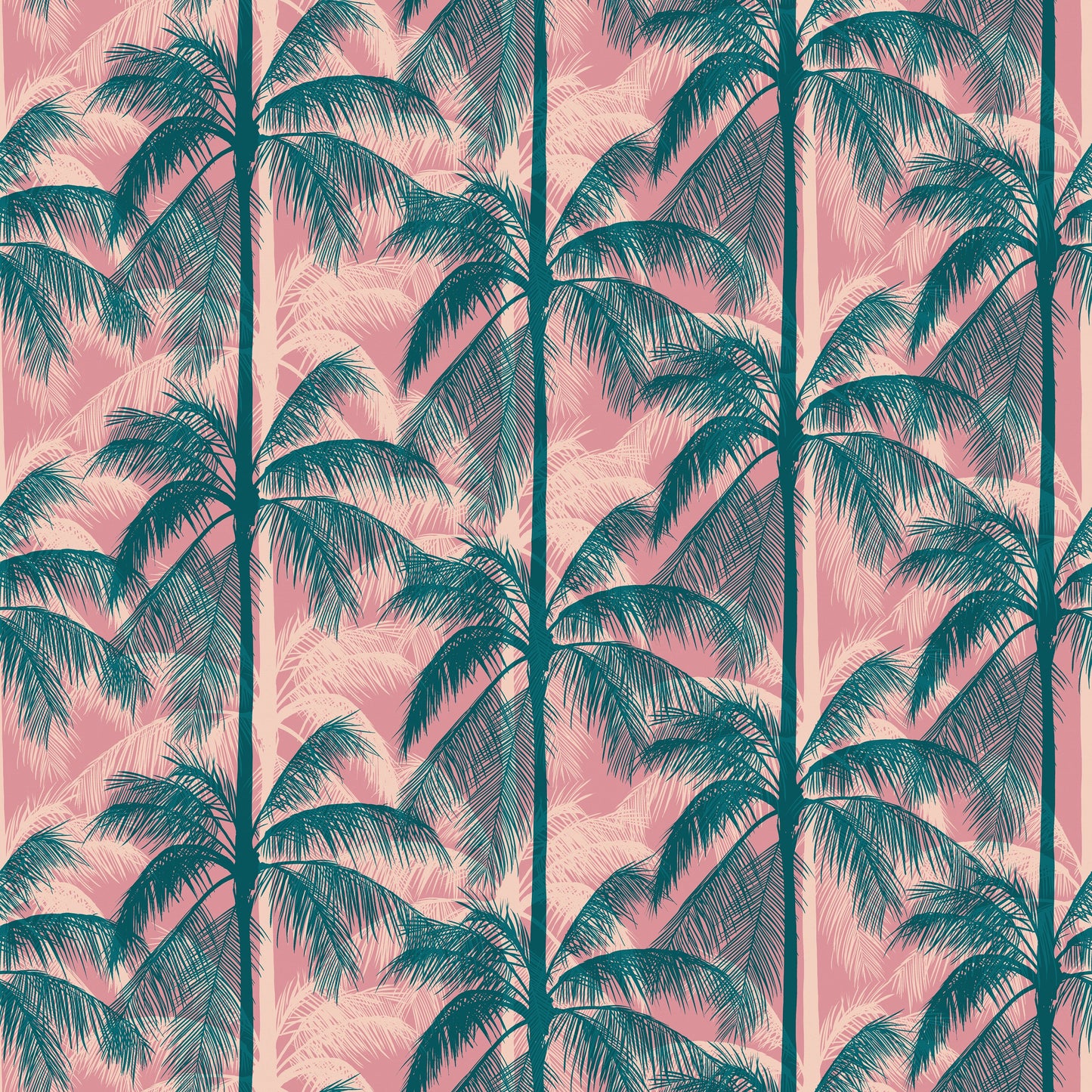 Poolside Too Plum Poolside Palms Canvas Trees Nature Tropical Retro