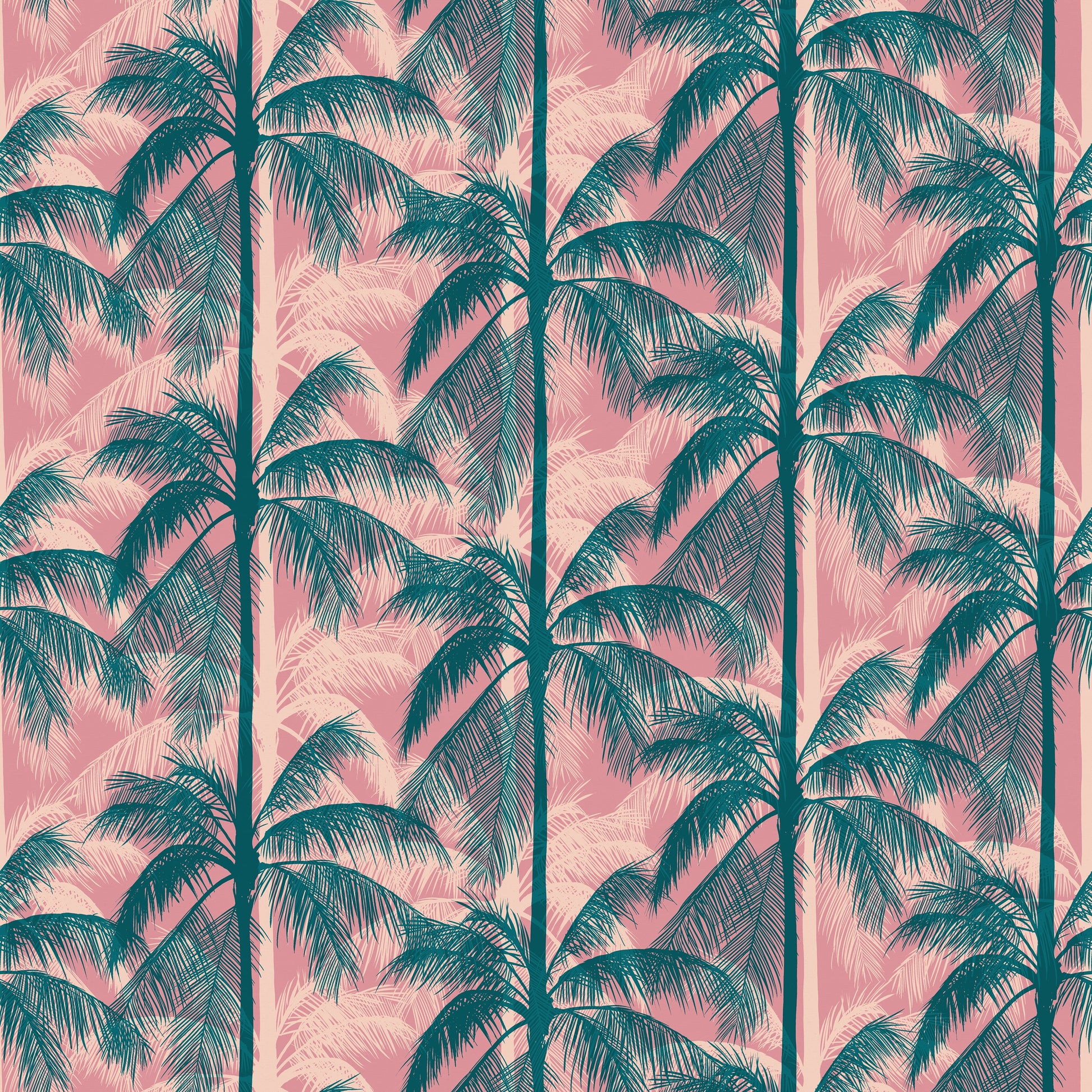 Poolside Too Plum Poolside Palms Canvas Trees Nature Tropical Retro