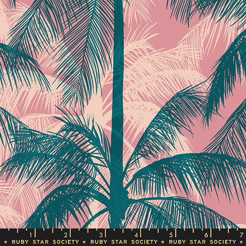 Poolside Too Plum Poolside Palms Canvas Trees Nature Tropical Retro scale