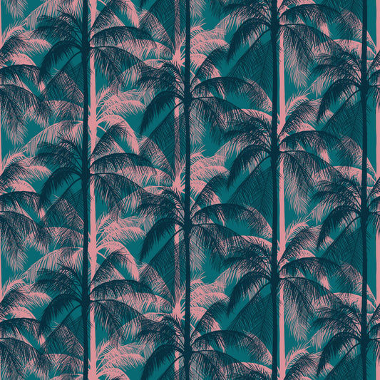 Poolside Too Storytime Poolside Palms Canvas Trees Nature Tropical Retro
